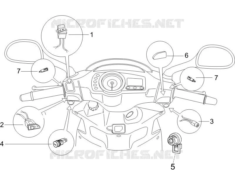 Inverseurs - Commutateurs - Boutons - Interrupteurs PIAGGIO PIAGGIO-SCOOTER 50 NRG 2007  NRG Power DD Serie Speciale