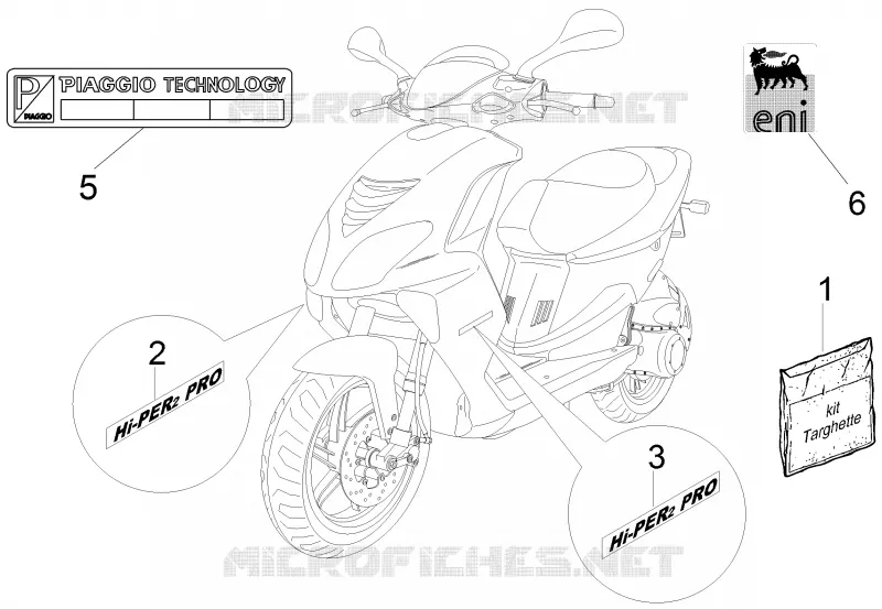 Monogrammes - Decorations PIAGGIO PIAGGIO-SCOOTER 50 NRG 2008  NRG Power DD Serie Speciale