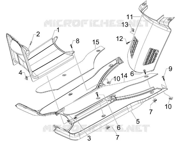 Protection centrale - Repose-pieds PIAGGIO PIAGGIO-SCOOTER 50 NRG 2007  NRG Power DD Serie Speciale