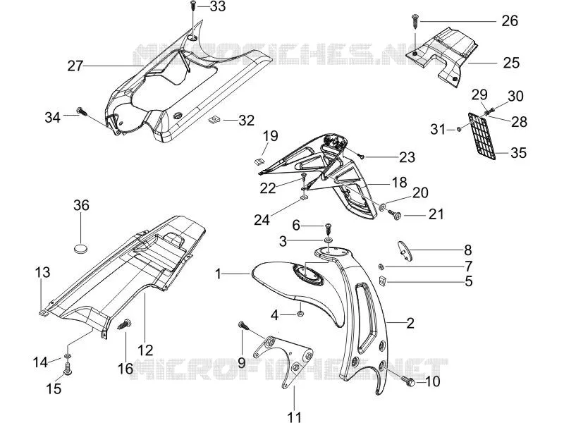Couvercle arrière - Pare-boue PIAGGIO PIAGGIO-SCOOTER 50 NRG 2006  NRG Power DT
