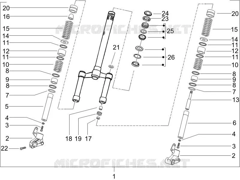 Fourche/tube direction - Ensemble butée dir. PIAGGIO PIAGGIO-SCOOTER 50 NRG 2006  NRG Power DT