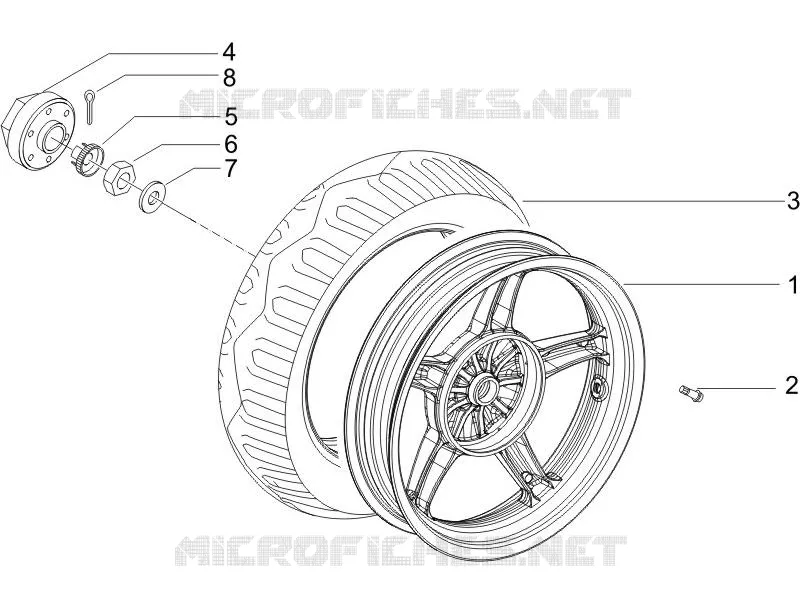 Roue arrière PIAGGIO PIAGGIO-SCOOTER 50 NRG 2006  NRG Power DT