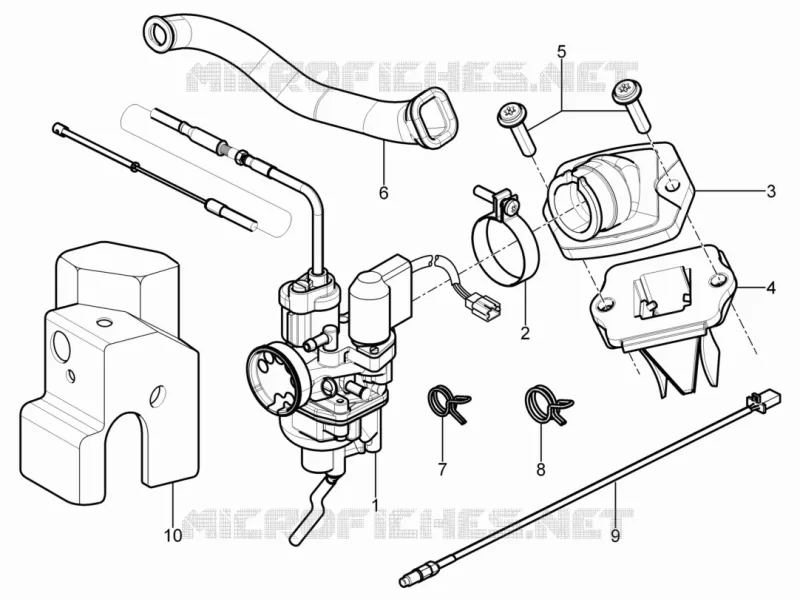 Carburateur complet - Raccord d'admission PIAGGIO PIAGGIO-SCOOTER 50 NRG 2015  NRG Power DT