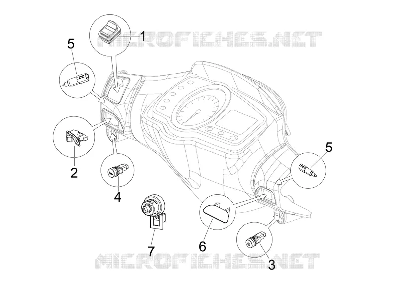 Inverseurs - Commutateurs - Boutons - Interrupteurs PIAGGIO PIAGGIO-SCOOTER 50 NRG 2007  NRG Power DT