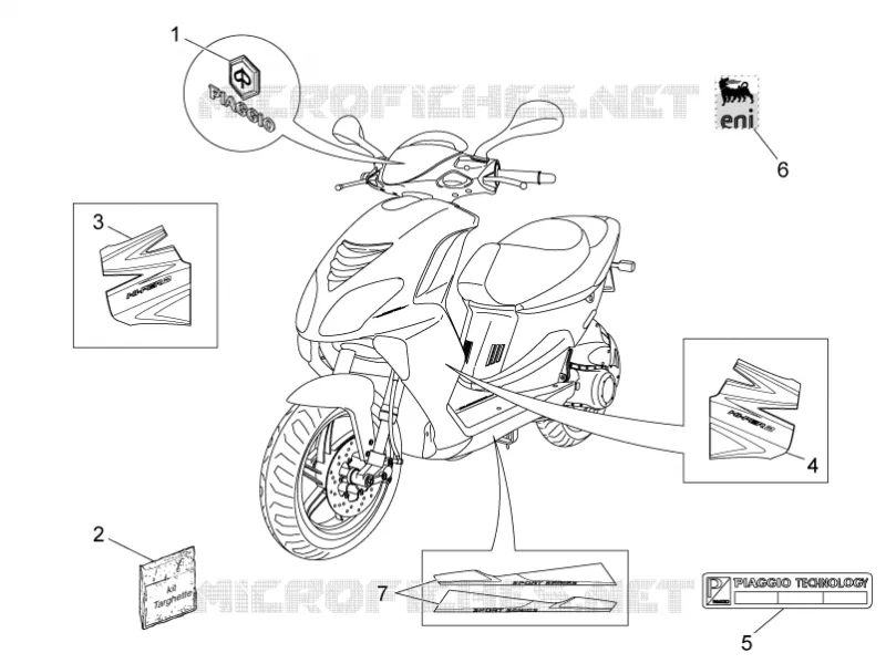 Monogrammes - Decorations PIAGGIO PIAGGIO-SCOOTER 50 NRG 2007  NRG Power DT