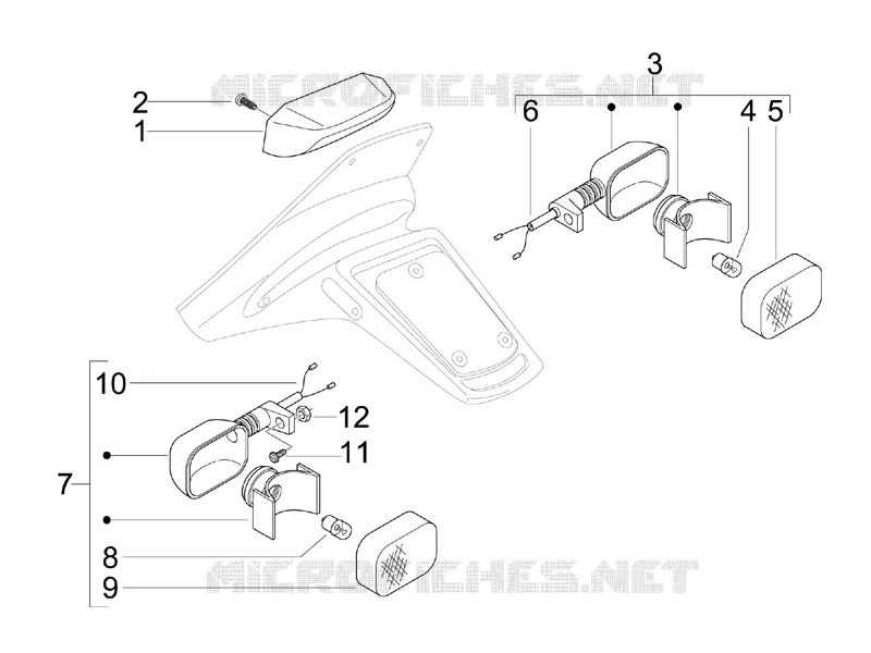 Eclairages arrière - Clignotants PIAGGIO PIAGGIO-SCOOTER 50 NRG 2007  NRG Power DT Serie Speciale (D)
