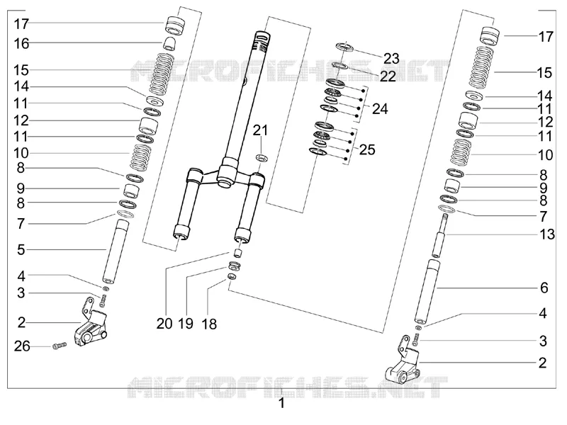 Fourche/tube direction - Ensemble butée dir. PIAGGIO PIAGGIO-SCOOTER 50 NRG 2007  NRG Power DT Serie Speciale (D)