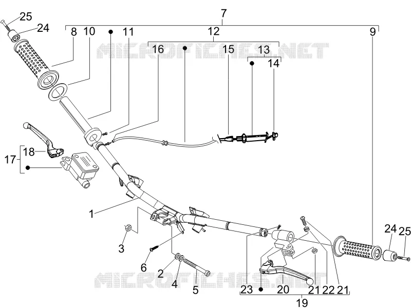Guidon - Maître cylindre PIAGGIO PIAGGIO-SCOOTER 50 NRG 2007  NRG Power DT Serie Speciale (D)