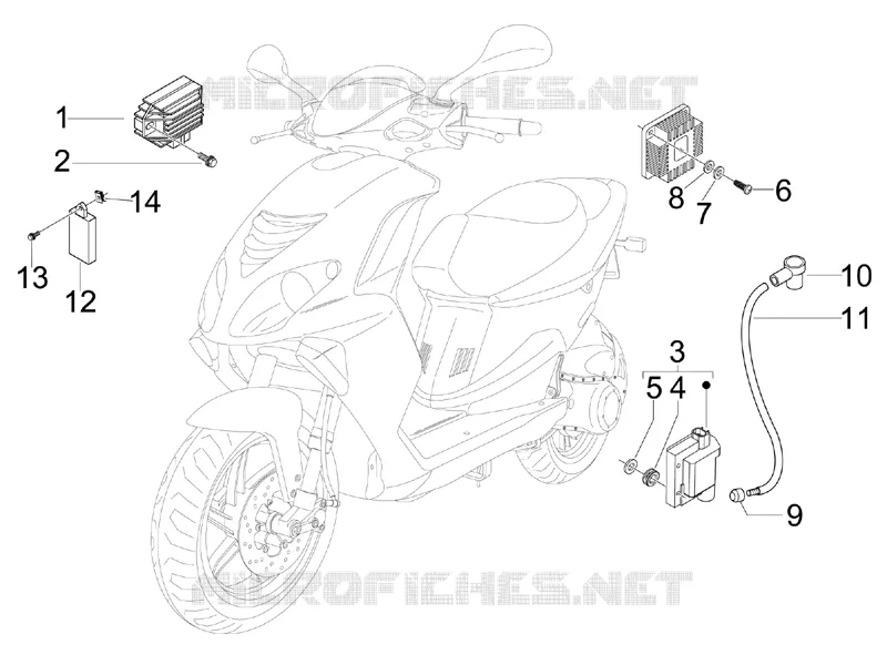 Régulateurs de tension - Centrales electroniques - Bobine H.T. PIAGGIO PIAGGIO-SCOOTER 50 NRG 2007  NRG Power DT Serie Speciale (D)