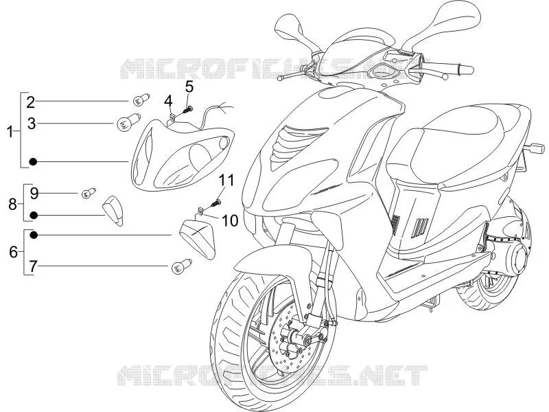 Eclairages avant - Clignotants PIAGGIO PIAGGIO-SCOOTER 50 NRG 2010  NRG Power DT Serie Speciale