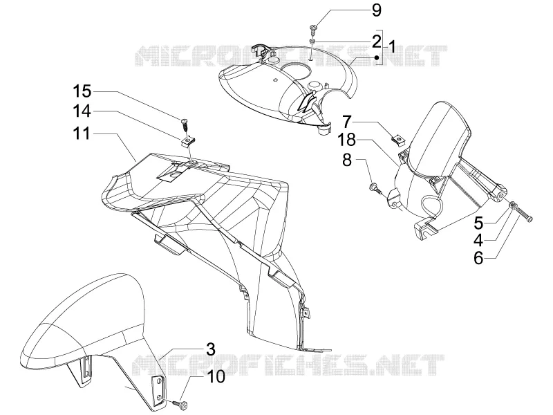 Logement roue - Garde boue PIAGGIO PIAGGIO-SCOOTER 50 NRG 2008  NRG Power DT Serie Speciale