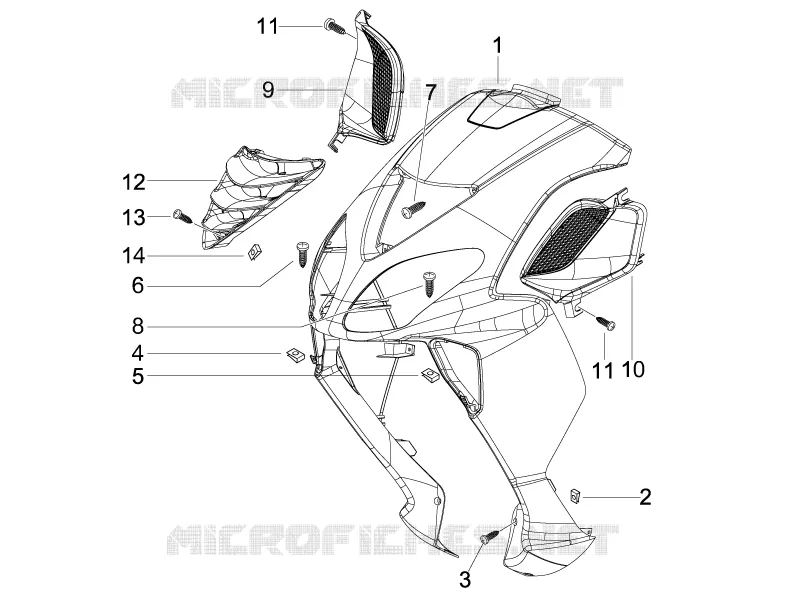 Tablier avant PIAGGIO PIAGGIO-SCOOTER 50 NRG 2009  NRG Power DT Serie Speciale