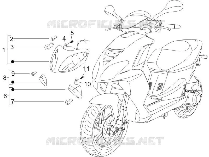 Eclairages avant - Clignotants PIAGGIO PIAGGIO-SCOOTER 50 NRG 2007  NRG Power Pure Jet