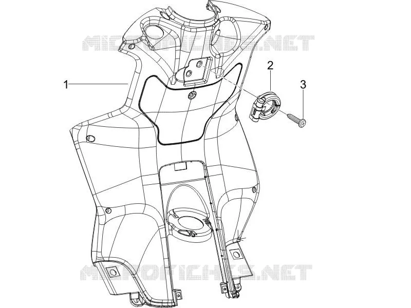 Coffre avant - Contre-tablier PIAGGIO PIAGGIO-SCOOTER 50 NRG 2010  NRG Power Pure jet