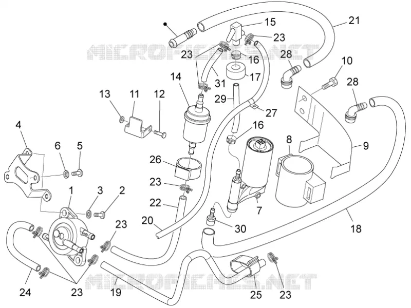 Instalation de l'alimentation PIAGGIO PIAGGIO-SCOOTER 50 NRG 2010  NRG Power Pure jet