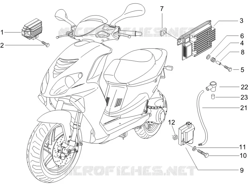Régulateurs de tension - Centrales electroniques - Bobine H.T. PIAGGIO PIAGGIO-SCOOTER 50 NRG 2011  NRG Power Pure jet