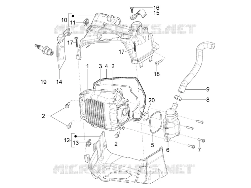 Couvercle culasse PIAGGIO PIAGGIO-SCOOTER 125 TYPHOON 2010  Typhoon 4T 2V Euro 3