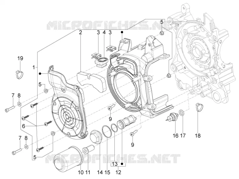 Couvercle volant magnetique - Filtre à huile PIAGGIO PIAGGIO-SCOOTER 125 TYPHOON 2011  Typhoon 4T 2V Euro 3