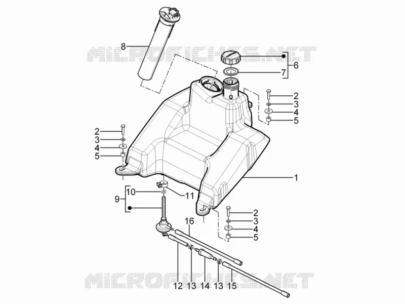 Réservoir carburant PIAGGIO PIAGGIO-SCOOTER 125 TYPHOON 2010  Typhoon 4T 2V Euro 3