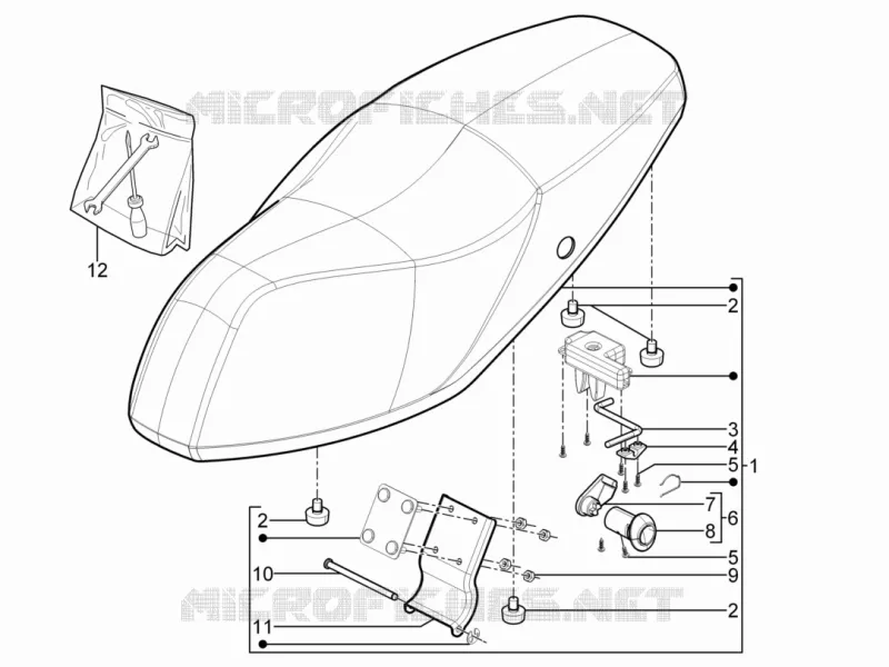 Selle/sieges PIAGGIO PIAGGIO-SCOOTER 125 TYPHOON 2011  Typhoon 4T 2V Euro 3