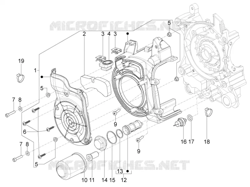 Couvercle volant magnetique - Filtre à huile PIAGGIO PIAGGIO-SCOOTER 125 TYPHOON 2011  Typhoon 4T 2V Euro 3