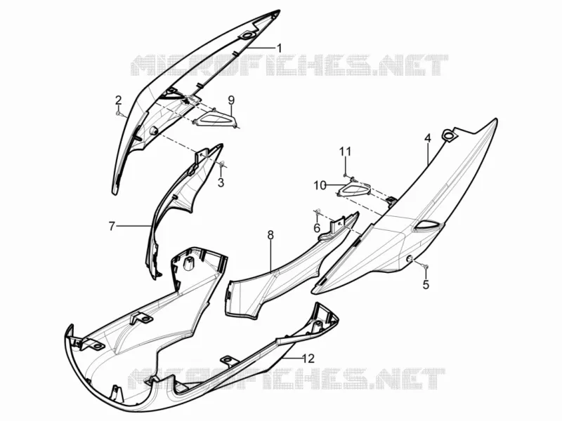 Couvertures laterales - Spoiler PIAGGIO PIAGGIO-SCOOTER 125 TYPHOON 2015  Typhoon 4T 2V Euro 3