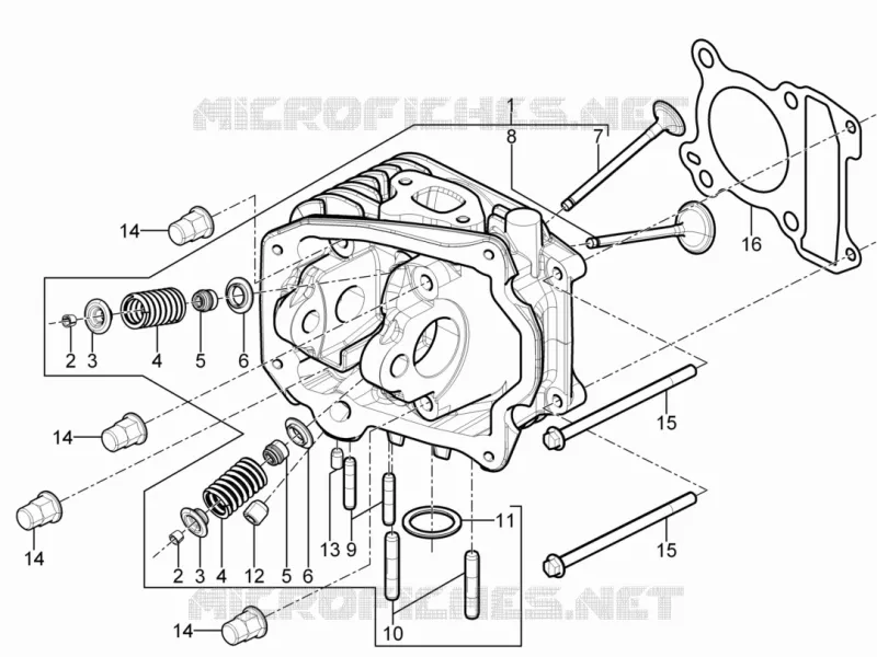 Ensemble culasse - Soupape PIAGGIO PIAGGIO-SCOOTER 125 TYPHOON 2011  Typhoon 4T 2V Euro 3