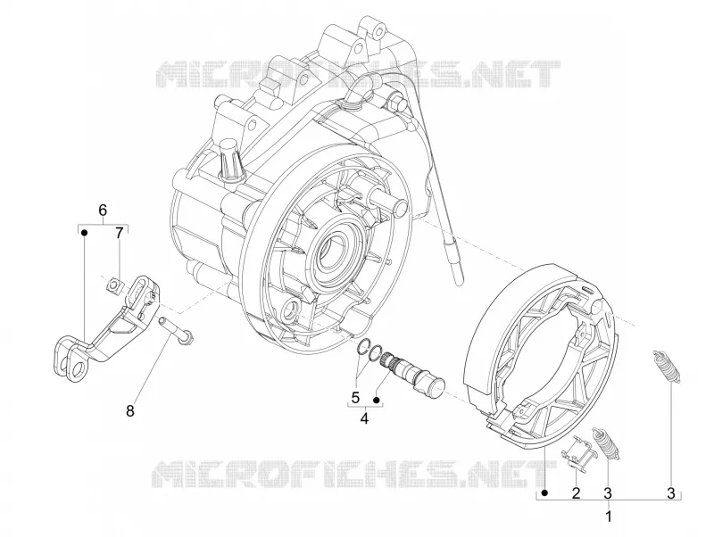 Frein posterieur - Mâchoire PIAGGIO PIAGGIO-SCOOTER 125 TYPHOON 2015  Typhoon 4T 2V Euro 3