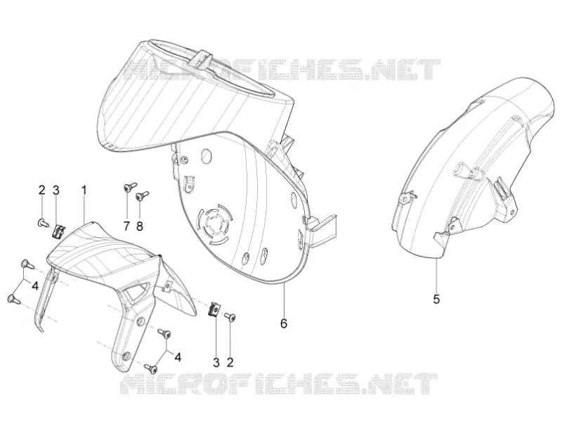 Logement roue - Garde boue PIAGGIO PIAGGIO-SCOOTER 125 TYPHOON 2014  Typhoon 4T 2V Euro 3