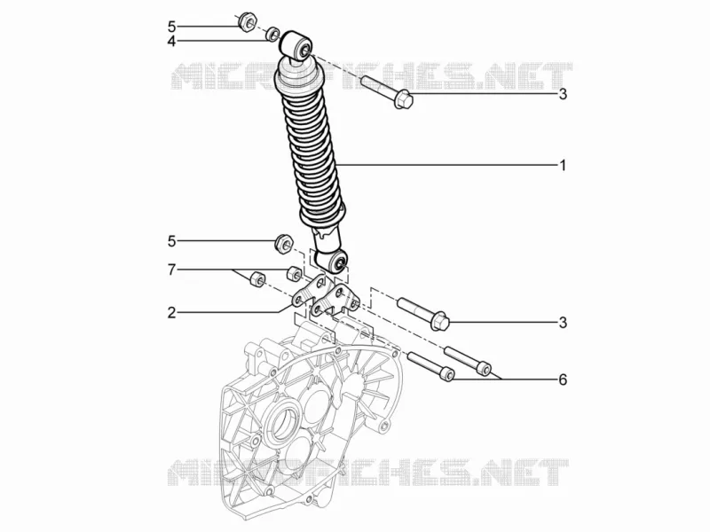 Suspension arrière - Amortisseur/s PIAGGIO PIAGGIO-SCOOTER 125 TYPHOON 2012  Typhoon 4T 2V E3