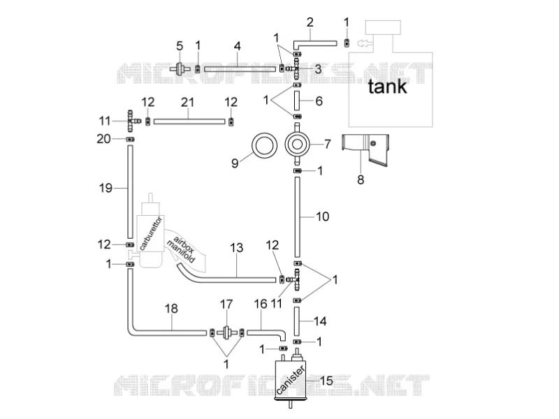 Système anti-évaporation PIAGGIO PIAGGIO-SCOOTER 125 TYPHOON 2014  Typhoon 4T 2V Euro 3