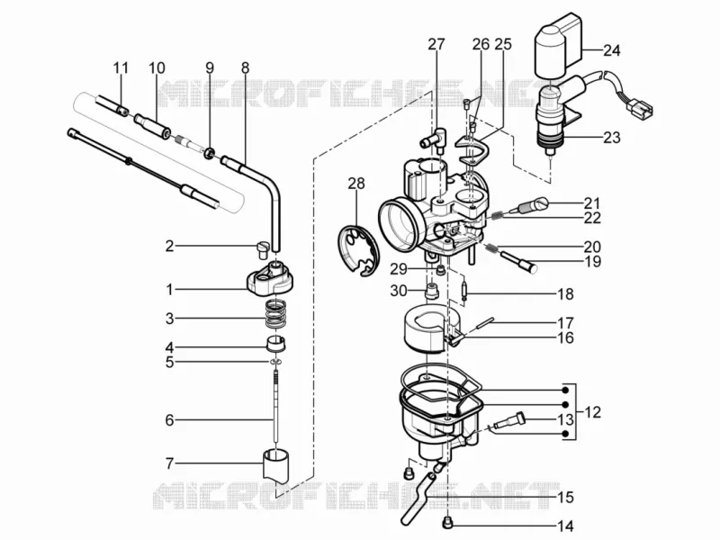 Composants de carburateur PIAGGIO PIAGGIO-SCOOTER 50 TYPHOON 2011  Typhoon 2T Euro 3