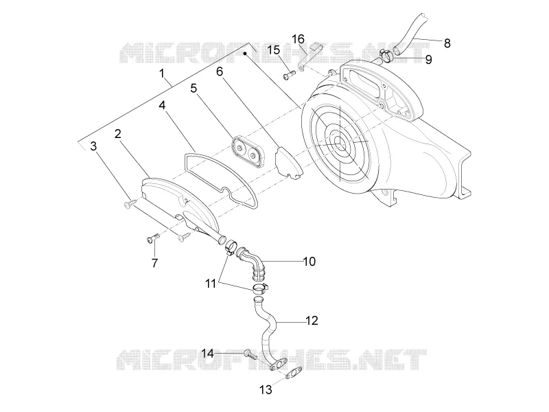 BOITE AIR SECONDAIRE PIAGGIO PIAGGIO-SCOOTER 50 TYPHOON 2015  Typhoon 2T Euro 3