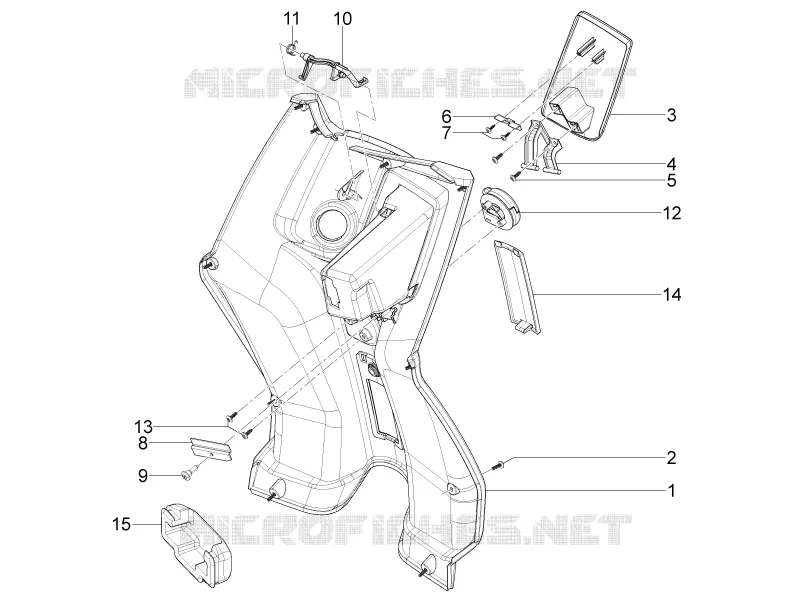 Coffre avant - Contre-tablier PIAGGIO PIAGGIO-SCOOTER 50 TYPHOON 2013  Typhoon 2T Euro 3