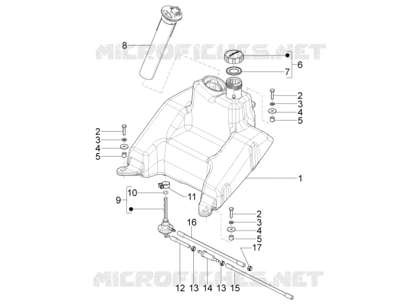 Réservoir carburant PIAGGIO PIAGGIO-SCOOTER 50 TYPHOON 2015  Typhoon 2T Euro 3