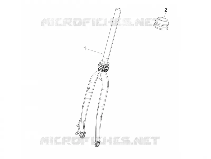 Fourche/tube direction - Ensemble butée dir. PIAGGIO PIAGGIO-BICYCLE Electric WI-BIKE 2017  Wi-Bike Mas Mech Active - HSync Active+