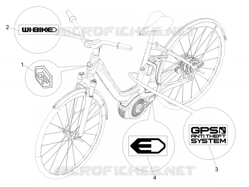 Monogrammes - Decorations PIAGGIO PIAGGIO-BICYCLE Electric WI-BIKE 2017  Wi-Bike Mas Mech Active - HSync Active+