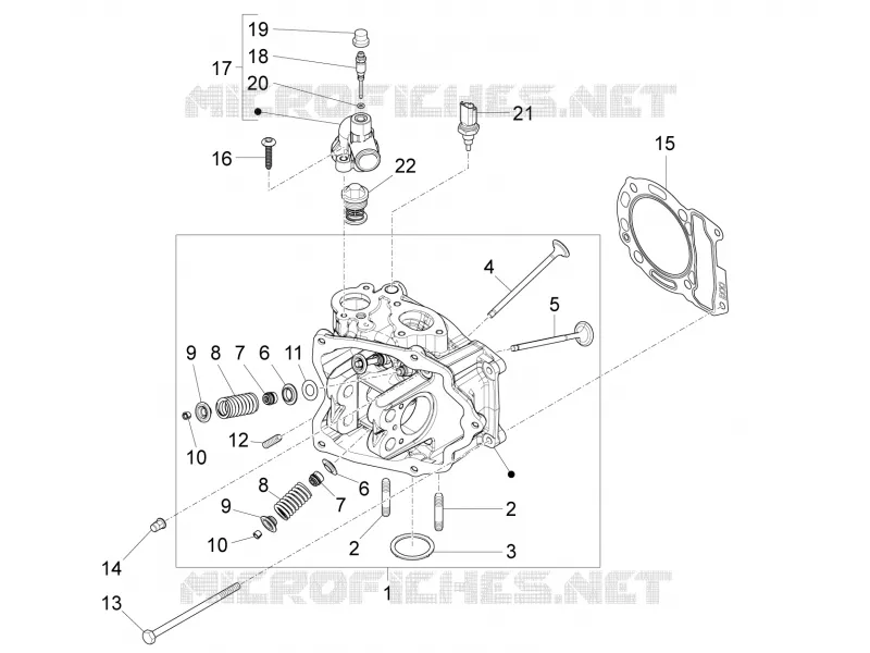 Ensemble culasse - Soupape PIAGGIO PIAGGIO-SCOOTER 125 X10 2014  X10 4T 4V I.E. E3