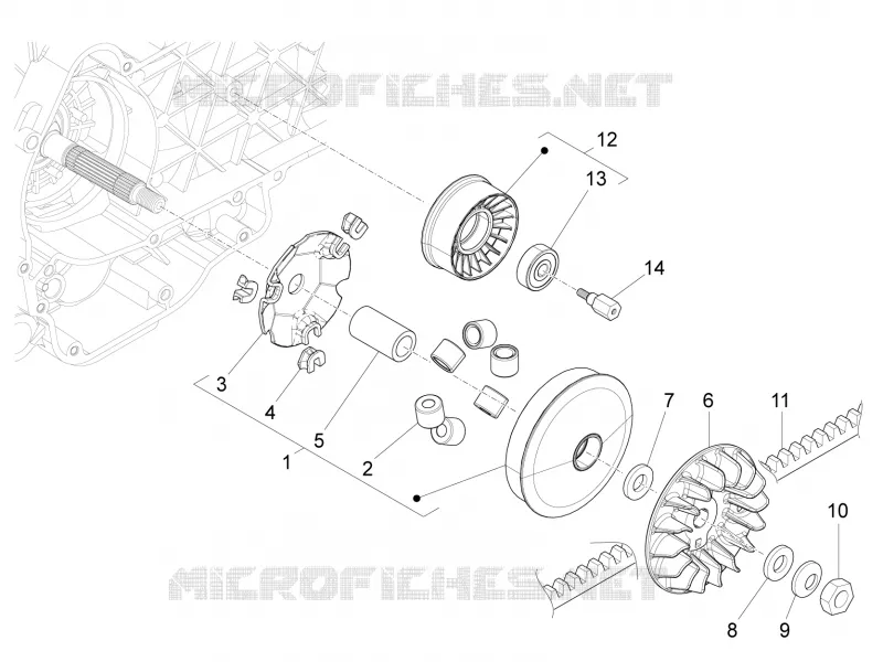 Poulie motrice PIAGGIO PIAGGIO-SCOOTER 125 X10 2013  X10 4T 4V I.E. E3
