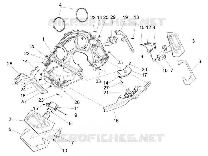 Protections avant - Bavettes PIAGGIO PIAGGIO-SCOOTER 125 X10 2013  X10 4T 4V I.E. E3
