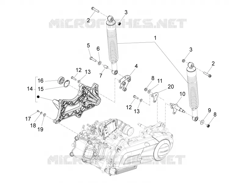 Suspension arrière - Amortisseur/s PIAGGIO PIAGGIO-SCOOTER 125 X10 2012  X10 4T 4V I.E. E3