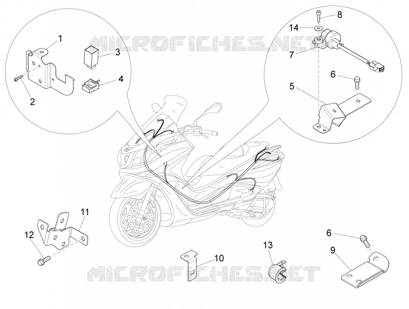 Composants de l'installation électrique PIAGGIO PIAGGIO-SCOOTER 350 X10 2015  X10 4T 4V I.E. E3