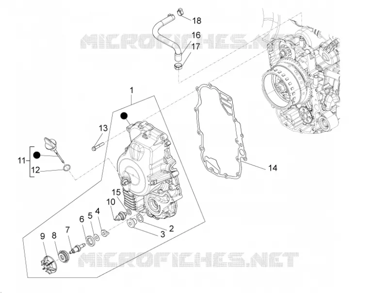 Couvercle volant magnetique - Filtre à huile PIAGGIO PIAGGIO-SCOOTER 350 X10 2015  X10 4T 4V I.E. E3