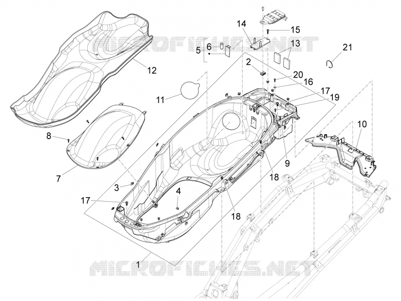 Logement casque - Dessous de selle PIAGGIO PIAGGIO-SCOOTER 350 X10 2012  X10 4T 4V I.E. E3