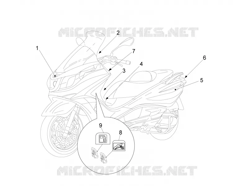 Monogrammes - Decorations PIAGGIO PIAGGIO-SCOOTER 350 X10 2012  X10 4T 4V I.E. E3