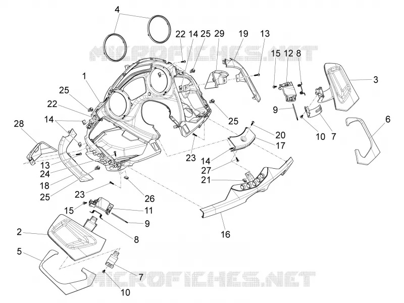 Protections avant - Bavettes PIAGGIO PIAGGIO-SCOOTER 350 X10 2013  X10 4T 4V I.E. E3