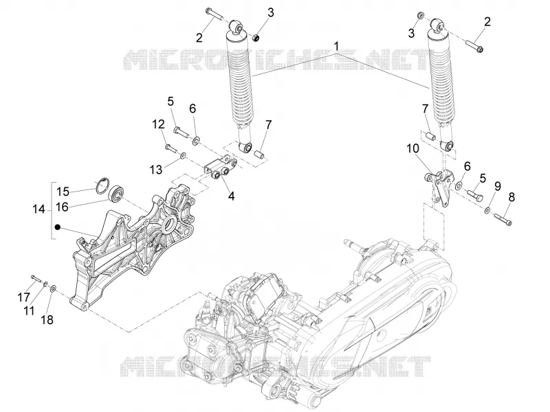 Suspension arrière - Amortisseur/s PIAGGIO PIAGGIO-SCOOTER 350 X10 2013  X10 4T 4V I.E. E3