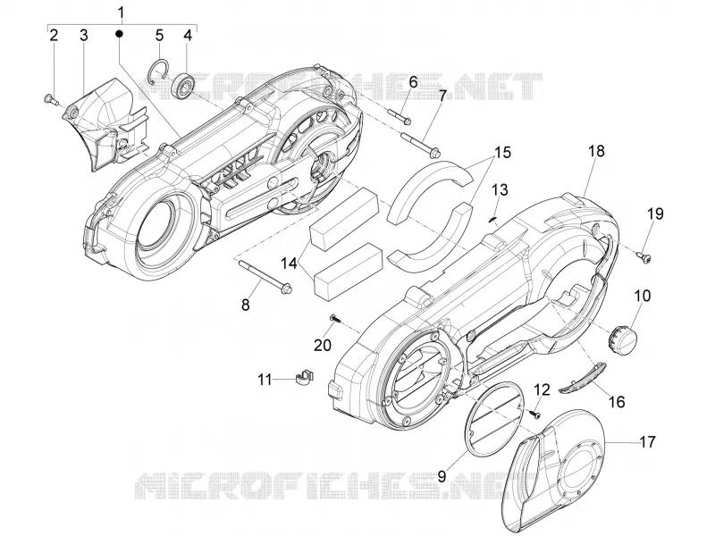 Couvercle carter - Refoidissement carter PIAGGIO PIAGGIO-SCOOTER 500 X10 2013  X10 4T 4V I.E. E3