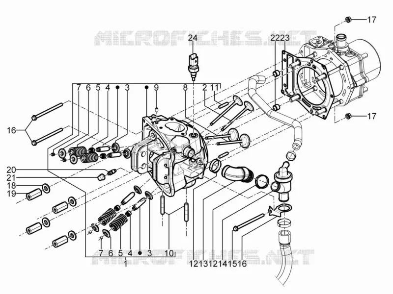 Ensemble culasse - Soupape PIAGGIO PIAGGIO-SCOOTER 500 X10 2013  X10 4T 4V I.E. E3