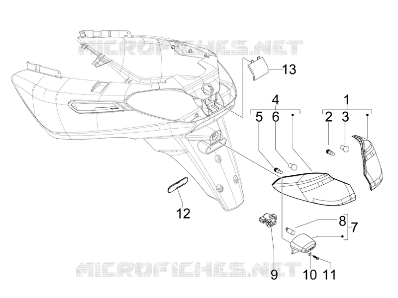 Eclairages arrière - Clignotants PIAGGIO PIAGGIO-SCOOTER 125 X7 2009  X7 ie Euro 3